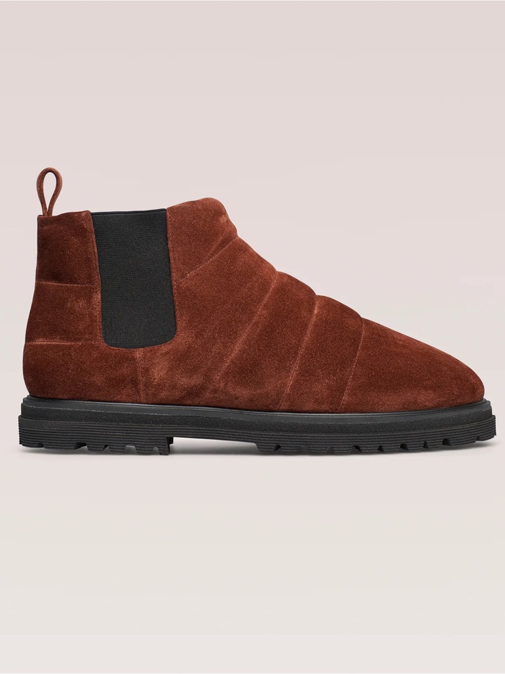 Nanushka Bede Cinnamon Suede Rounded Toe Padded Boots - Picture 2 of 7